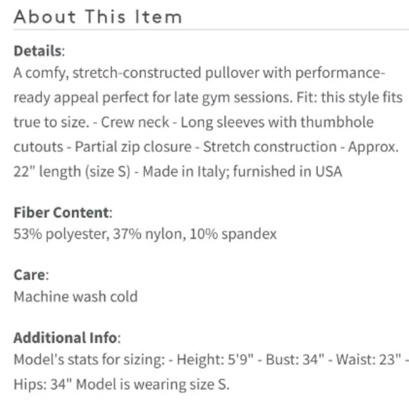 Free People Honeycomb Pullover Zip Top Thumbholes - Picture 8 of 8